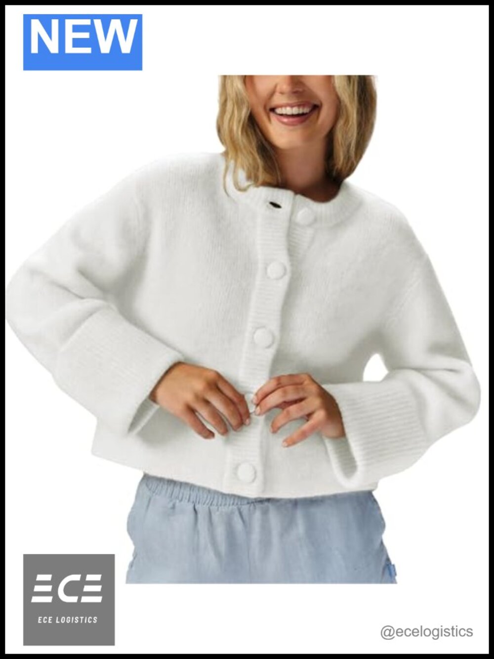 Womens Cropped Knit Cardigan Lightweight Button Front Sweater
